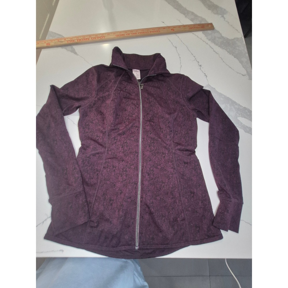 Member's Mark Womens Textured Full Zip Jacket Burgundy Space Dye Sm F12317AG635